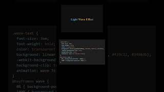 Light Wave #Animation on Text with #html and #css