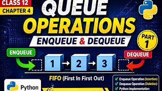 Queue Operations in Python | Enqueue & Dequeue Explained | Class 12 Chapter 4