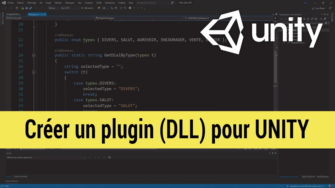 Créer un PLUGIN (DLL C#) pour UNITY - YouTube