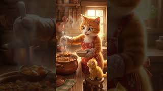 Cute Cat Mom Feeding Baby 🐱❤️🍲 #shorts