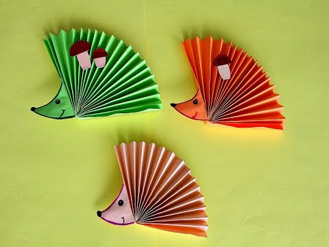 Оригами из бумаги ежик видео