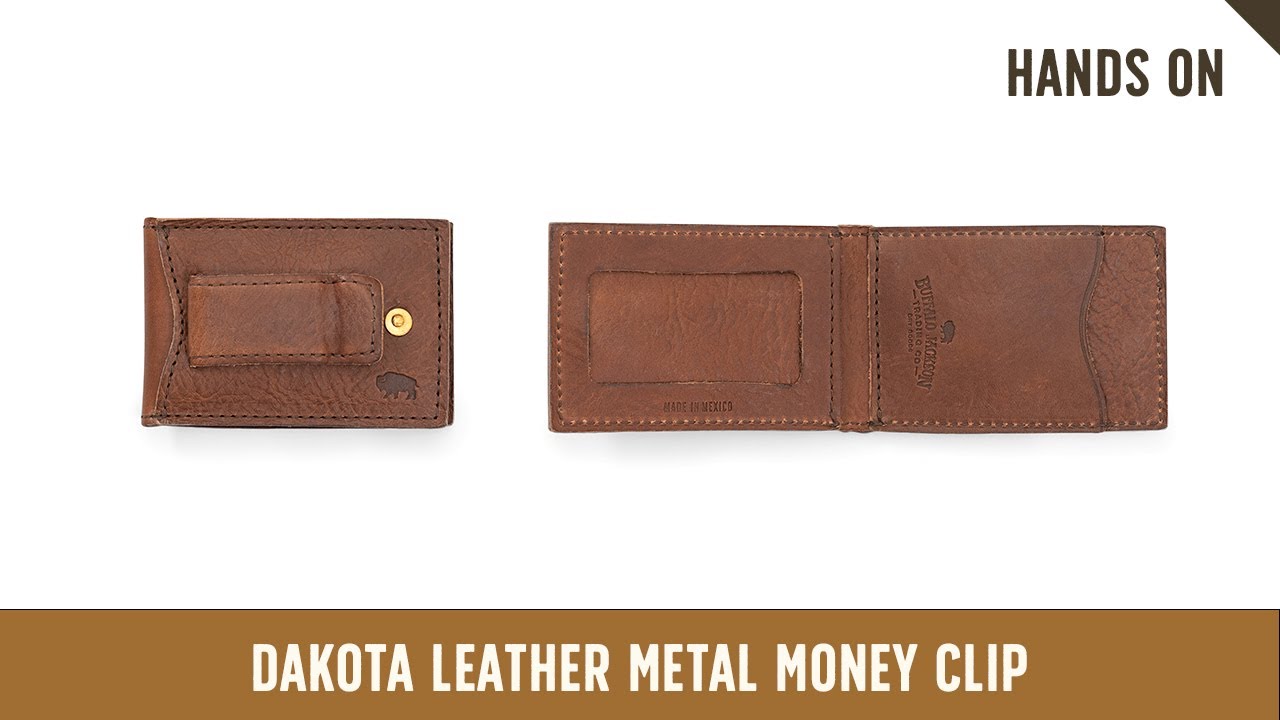 Dakota Leather Bifold Metal Money Clip Wallet in Chestnut Brown
