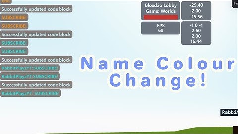 How to change NAME COLOUR in Bloxd.io