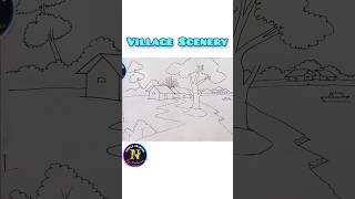 Realistic Village Scenery #drawing #shorts #ytshorts #viral #trending #youtubeshorts #shortsfeed