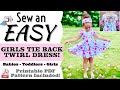 👗 Sew an EASY Beginners Baby or Girls Tie Back Sun Dress with a Sewing Machine! PDF Sewing Pattern