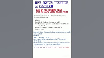 Sum of All numbers formed from given digits! #viral #maths #tricks #shorts #shortsvideo #ssccgl