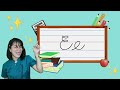 Learning cursive writing letter ee