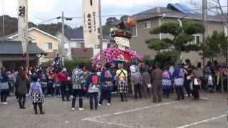 遠州矢柄神社祭典 2012　ひがしぐみ、神社に入る