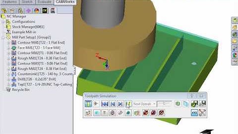 CAMWorks Tutorials by SolidProfessor  - Simulate Toolpaths