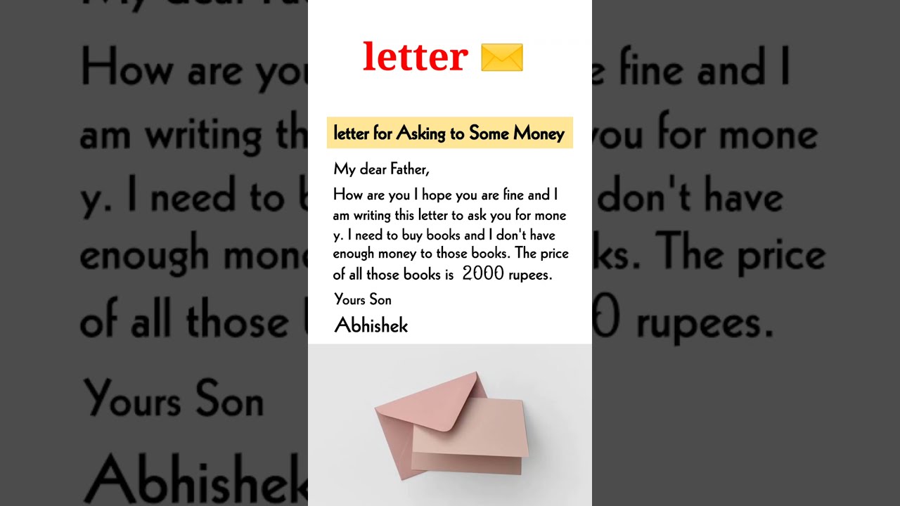 Write A Letter To Father For Money I English Spoken Writing Letters