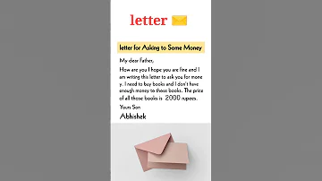 Write A Letter To Father For Money I Letter To Father English Spoken Writing Letters 