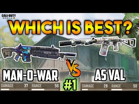 Call of Duty Mobile : MAN-O-WAR vs AS VAL | part -1 | (which is best gun?) Assault Rifle #14  part 1