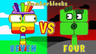 Seven Vs Four From Numberblocksmy Sprunki Oc Animation