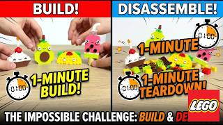 LEGO 1 Minute Assemble & Destroy Lego Classic Cute Food Buddies Cupcake Avocado Taco Watermelon