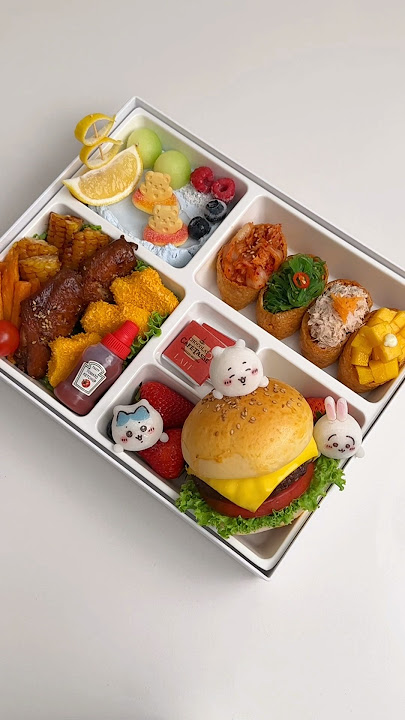 Make lunch bento for my sister. 🍔🍱🥢 #asmr #satisfying #food #aesthetic #bento #lifestyle #shorts