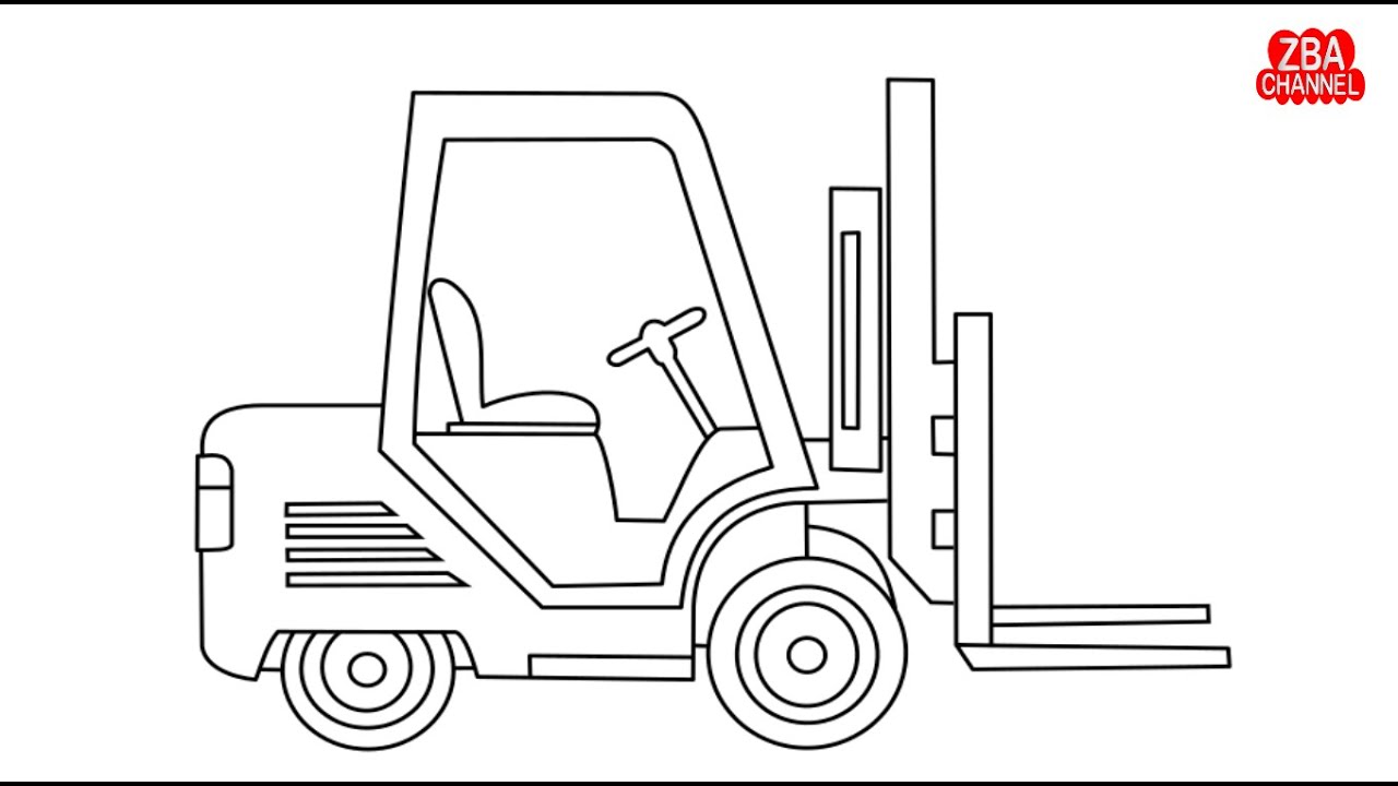 Cara Menggambar dan Mewarnai Mobil Forklift Warna warni - YouTube