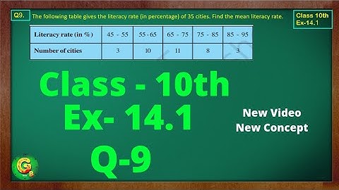 Ex 14.1 Q9 Class10 | Statistics | Class10 Math | Class10 Ex 14.1 Q9 | Green Board Classes