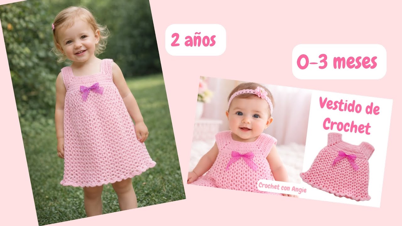 Вязаное крючком платье, размер 2 года. Очень простая модель 🤗