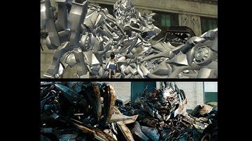 Transformers Dark of The Moon Megatron And Carly Animatic Side By Side