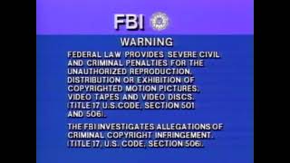Fbi Warning Screen Columbia Tristar 1982 2004