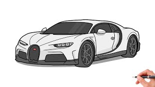 How to draw a BUGATTI CHIRON SUPER SPORT 2022 \/ drawing bugatti chiron 300+ 2021 sports car