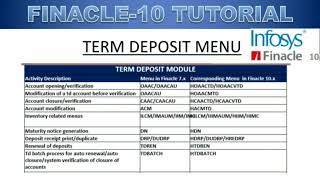 Celebrity Finacle 10 Tutorial _ Term Deposit Menu _ Finacle 10 Menu _ Learn and gain Profile
