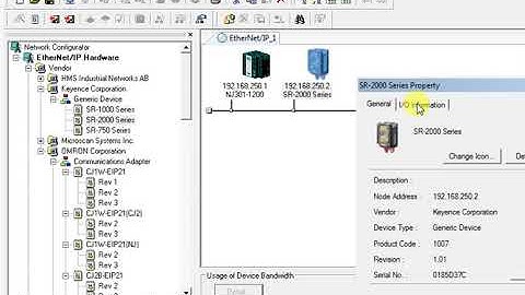 SR 2000 Ethernet/IP setup to Omron PLC.