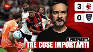 MILAN-LECCE 3-0, tre BUONE notizie! | Il postpartita con Rinaldo Morelli