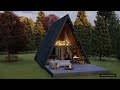 A frame two story cabin  3d lumion rendering  tiny houses