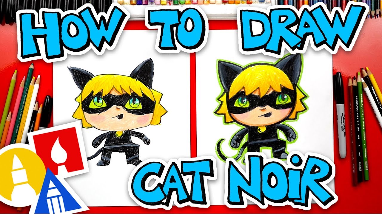 How to draw Cat Noir  Ladybug coloring page, Easy drawings, Cat drawing