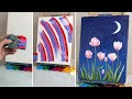 How to Paint Pink Tulips at Night | Acrylic Flower Painting Tutorial