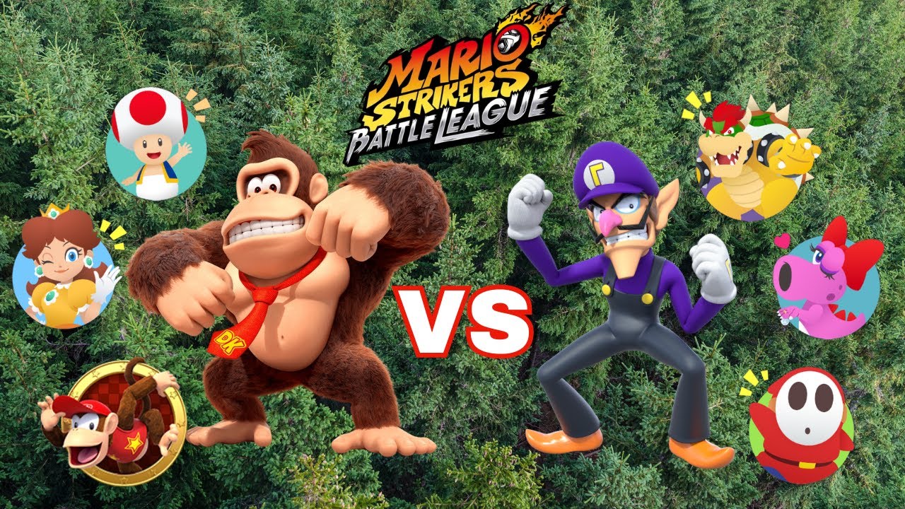Mario Strikers: Battle League - Team Donkey Kong vs Team Waluigi - Jungle Retreat