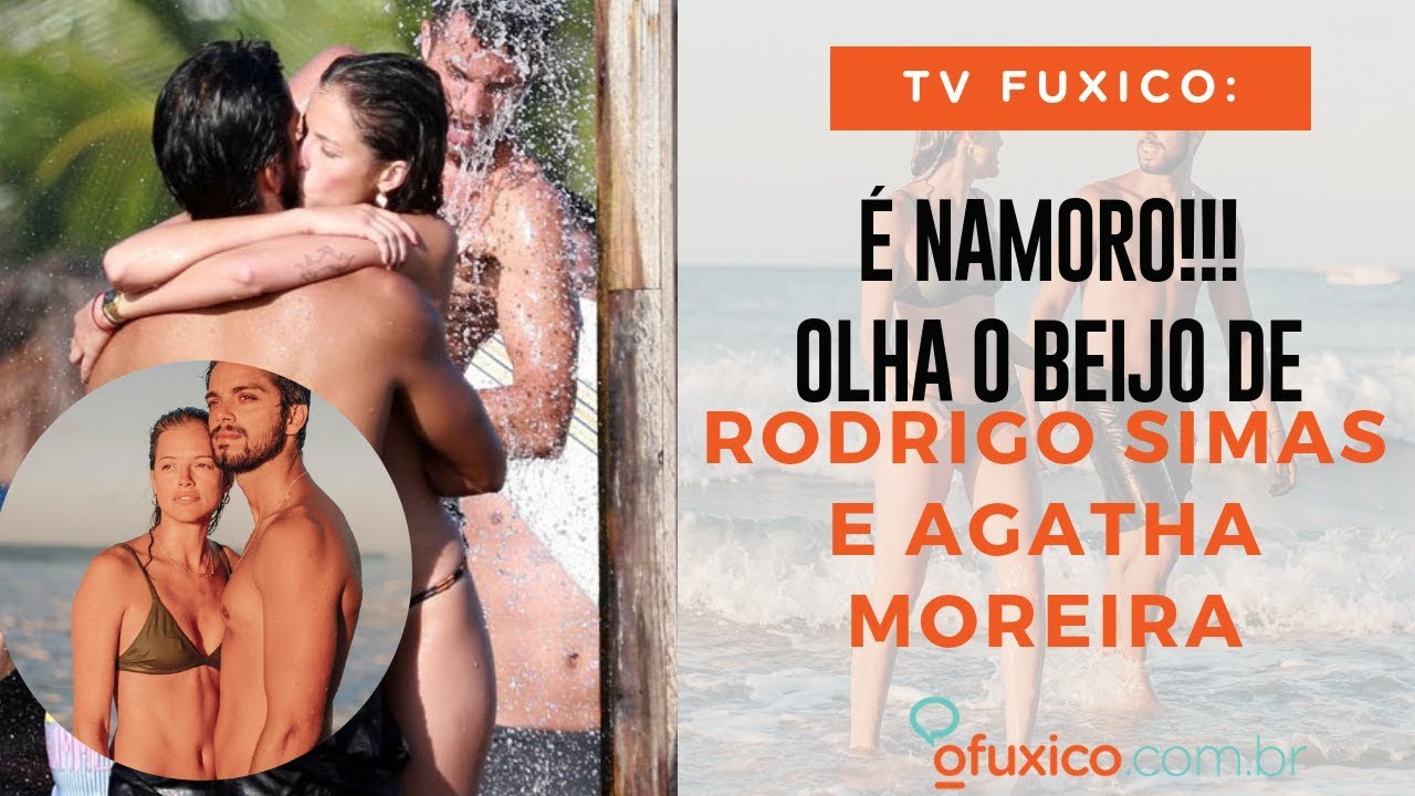 TV Fuxico: Casal! Rodrigo Simas e Agatha Moreira beijam muito em dia de praia