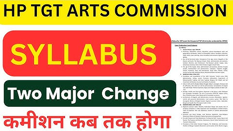 HP TGT Arts Commission Syllabus 2025 Two Major Change | HP TGT Arts Commission New Syllabus 2025