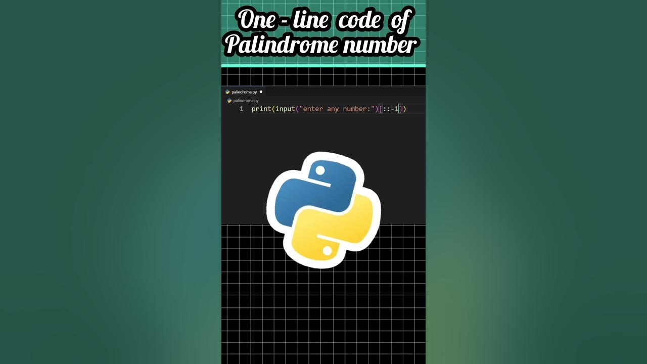 how to write one line code of palindrome in python #trickshots # ...