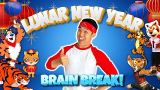 🧧🐯 Lunar New Year TIGER Workout | Brain Break Kids Exercise + JOKES! screenshot 4