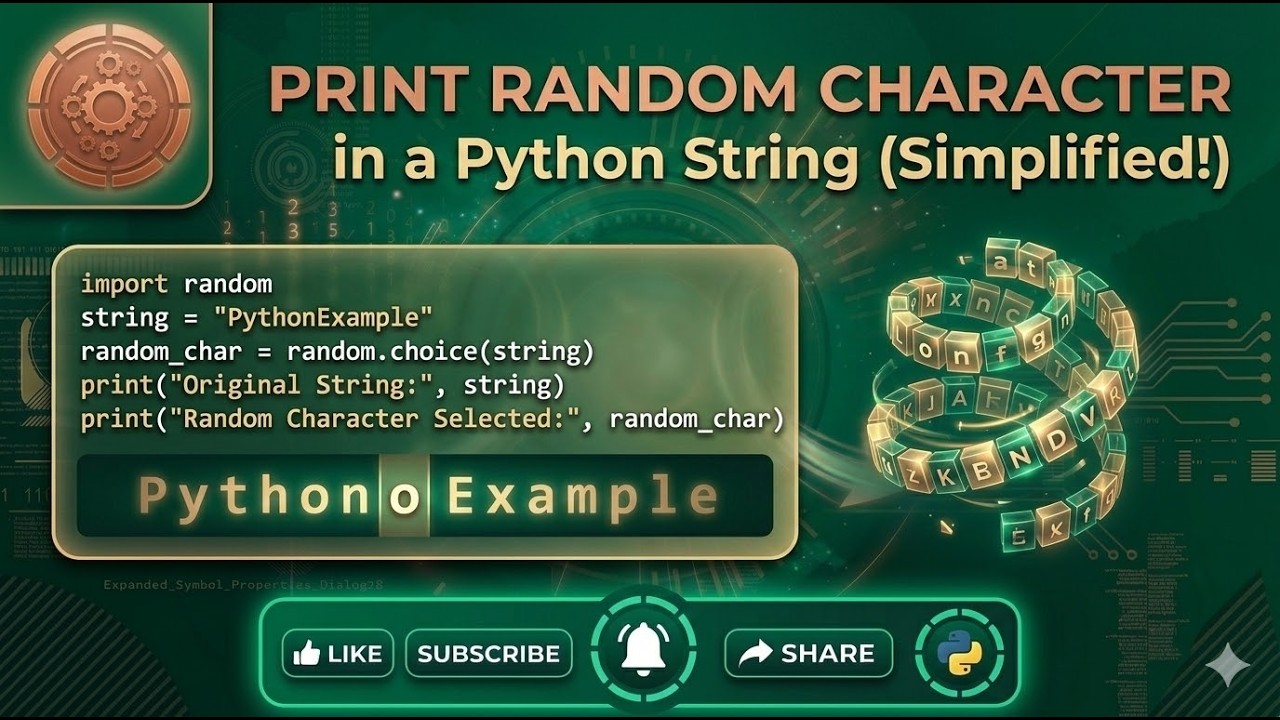 Print The Random character in a String Using Python programming