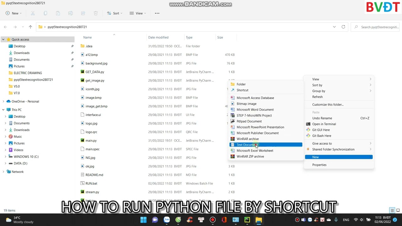 HOW TO CREATE SHORTCUT ICON RUN PYTHON FILE C CH T O L I T T CH Y 