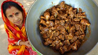 MUTTON HEAD KOSHA | Village Style Cooking Delicious Goat Mutton Head by my mother & Grandmother