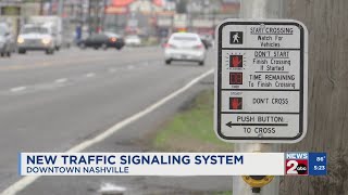 New traffic signaling system in downtown Nashville, TN