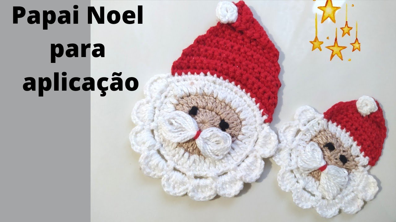 Papai Noel de crochê para aplicação