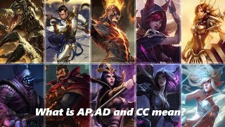 League Of Legends Guide- What is AP, AD and CC mean?