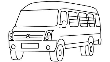 How to draw Force Motors Traveller step by step for  beginners