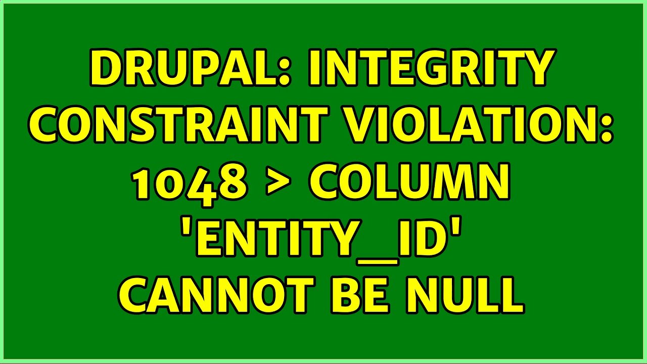 Integrity constraint. #1048 - Column 'ID' cannot be null.