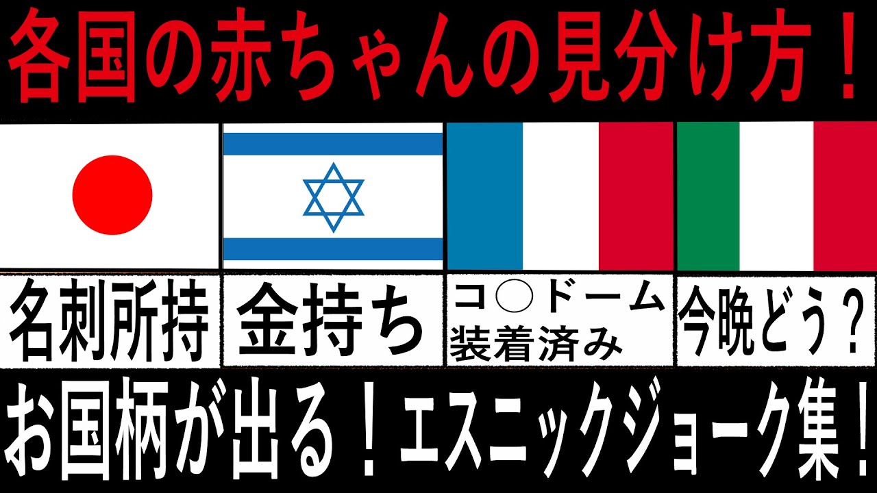 【第２弾！！お国柄丸出しの続編】各国をいじり倒すエスニックジョークが面白い！ブラックジョークでも単純なジョークでも面白い！
