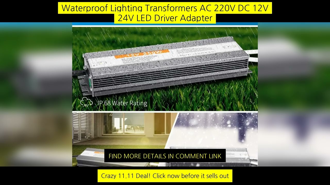 Waterproof Lighting Transformers Ac 220V Dc 12V 24V Led Driver Adapter 60W