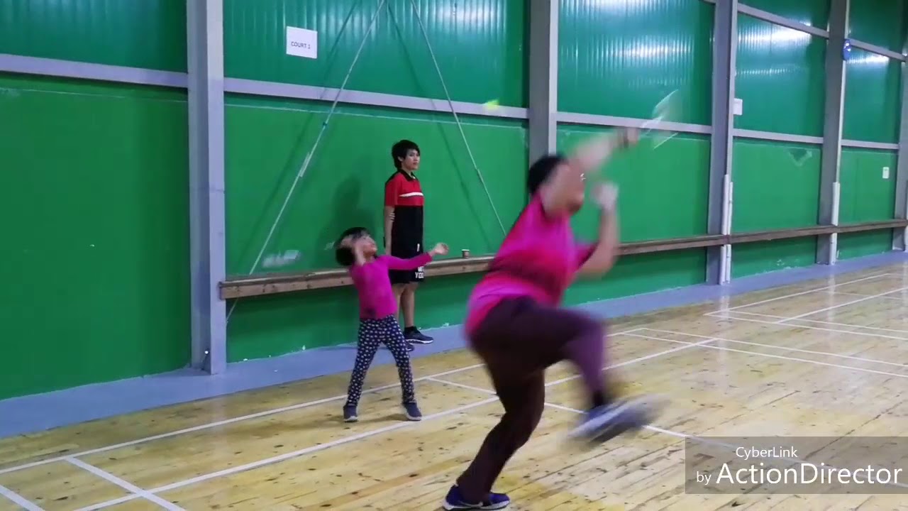 Twins 1st day playing badminton in The Green Stadium Al Wakra 14 February 2018 YouTube