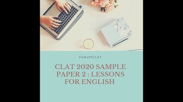 CLAT 2020 Sample Paper 2 : Lessons for English section
