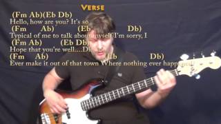 Hello (Adele) Bass Guitar Cover Lesson in Fm with Chords/Lyrics