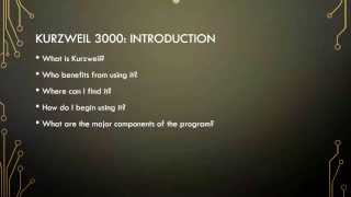 Introduction to Kurzweil 3000